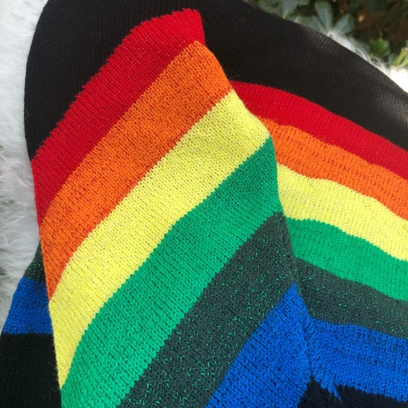 🌈Black Rainbow Patterned Sweater🌈 - Picture 2 of 6